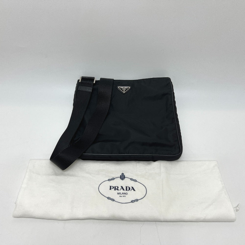 PRADA VA0251 Triangle Plate Flat Bag Bag Crossbody Shoulder Bag Nylon Women's NERO Black