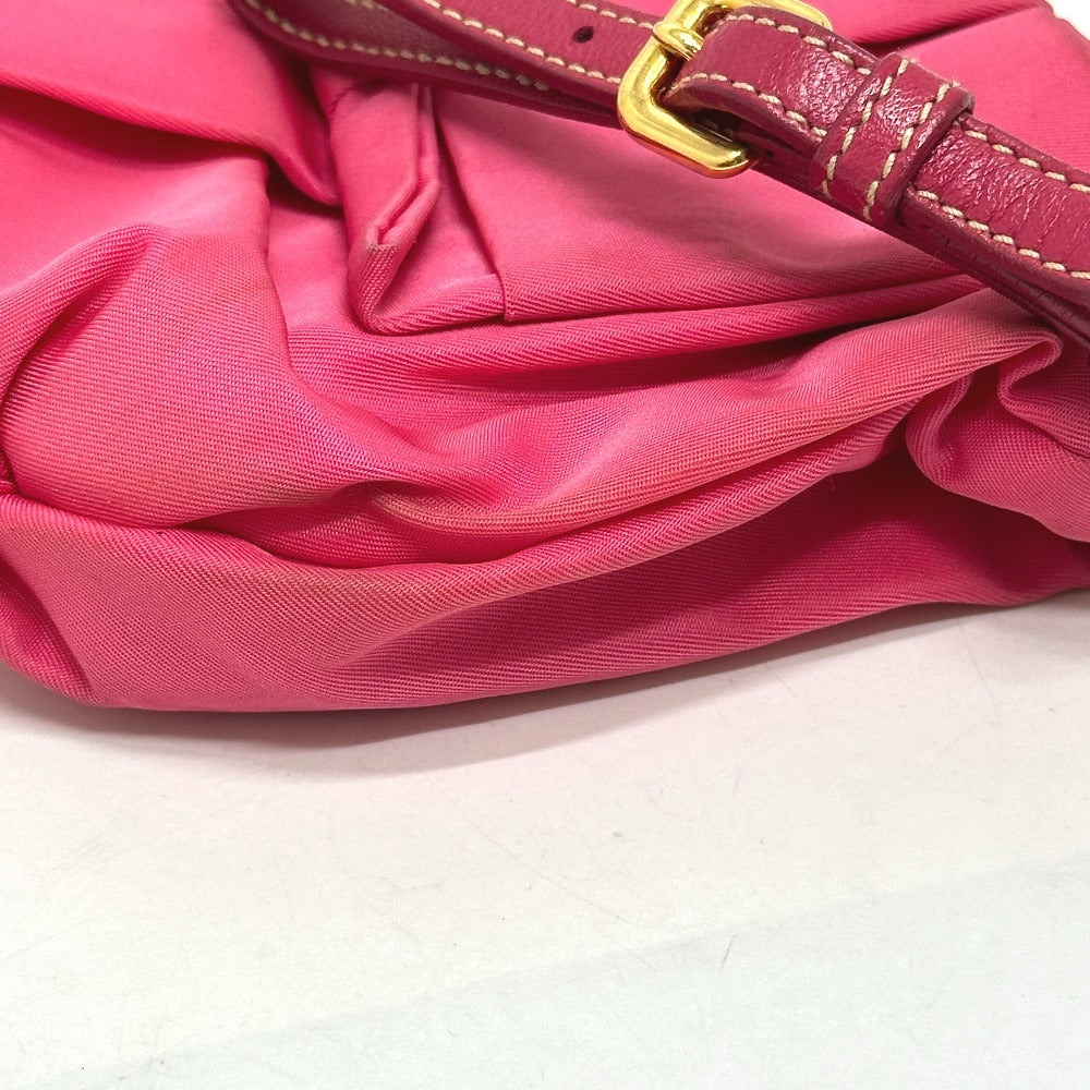 PRADA 1N1422 Logo Ribbon Accessory with Strap Multi Pouch Storage Pouch Accessory Pouch Cosmetic Pouch Nylon Women's Pink