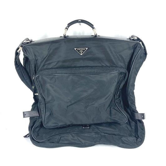 PRADA トライアングルロゴ 三角ロゴ プレート 2WAYバッグ ショルダーバッグ ハンドバッグ 旅行バッグ トラベルバッグ ボストンバッグ ナイロン ユニセックス ブラック - brandshop-reference