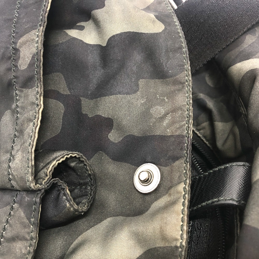 PRADA VA0887 迷彩 カモフラ メッセンジャー ショルダーバッグ ナイロン レディース グリーン - brandshop-reference