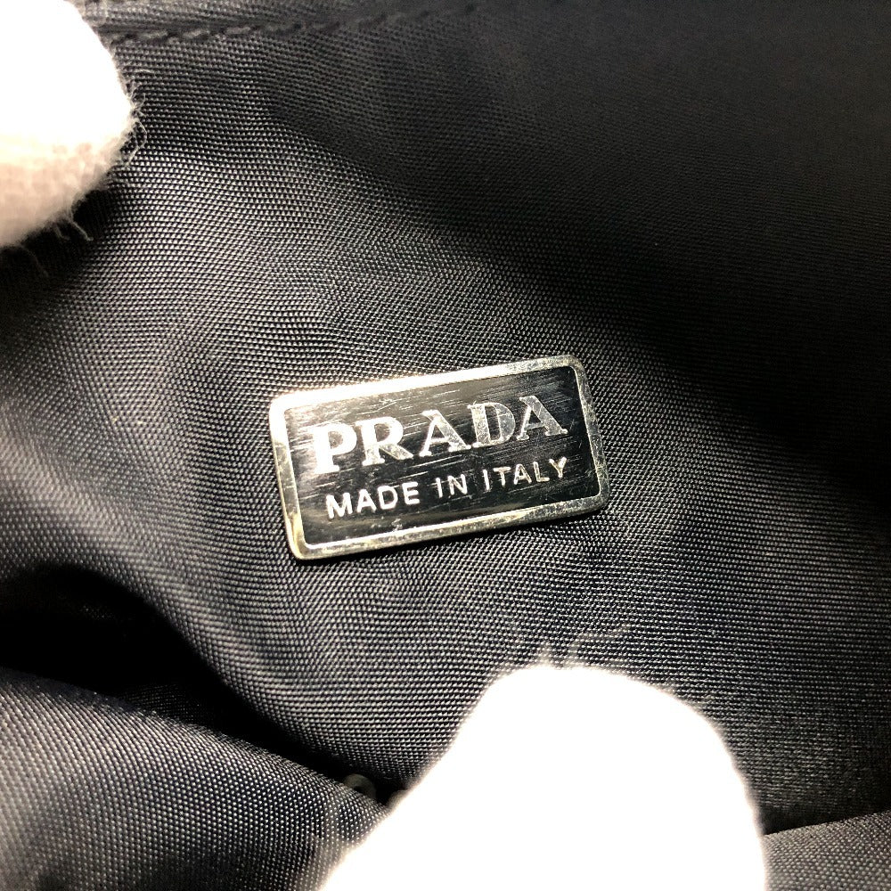 PRADA MV515 Triangle Plate Mini Handbag, Stylish Nylon Handbag, Women's, Black