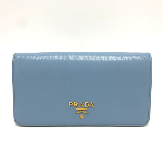 PRADA 1DH044 ロゴ チェーン カバン バッグ ショルダーバッグ レザー レディース ブルー - brandshop-reference