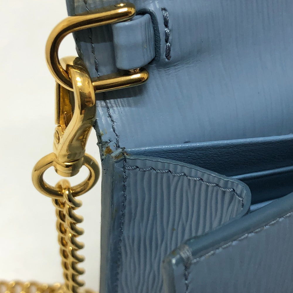 PRADA 1DH044 ロゴ チェーン カバン バッグ ショルダーバッグ レザー レディース ブルー