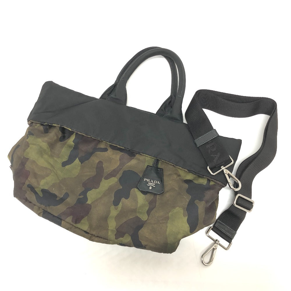 PRADA B1959V 迷彩 カモフラ 2WAYバッグ ショルダーバッグ バッグ ハンドバッグカバン ハンドバッグ ナイロン レディース グリーン - brandshop-reference