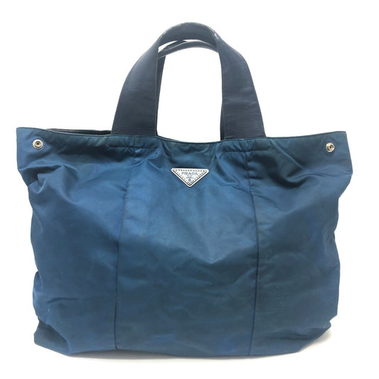 PRADA VA0677 Triangle Logo Tote Bag, Nylon, Women's, Blue