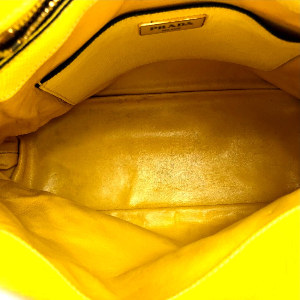 PRADA BL0902 2-Way Shoulder/Handbag Leather Women's Yellow