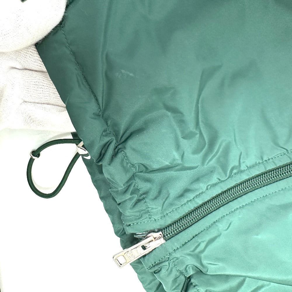 PRADA フード フーディ パーカー 長袖 トライアングルプレート 三角ロゴ ジップアップ アパレル ジャケット ナイロン レディース グリーン - brandshop-reference