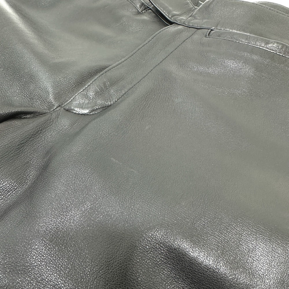 PRADA ライダース アパレル ボトムス マジックテープ レザー パンツ レザー メンズ ブラック - brandshop-reference