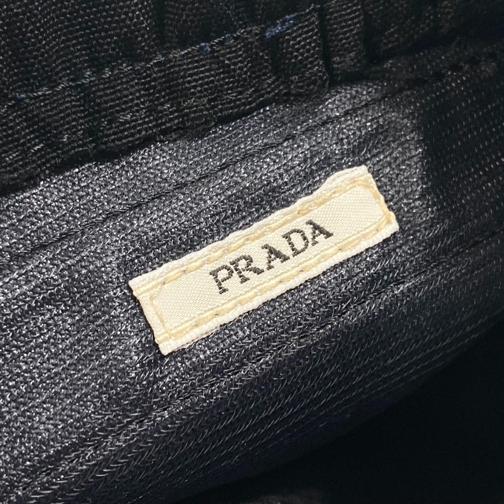 PRADA 2G0980 Tessuto GUANTI Logo Long Gloves, Two-Tone Nylon Canvas, Men's, Black
