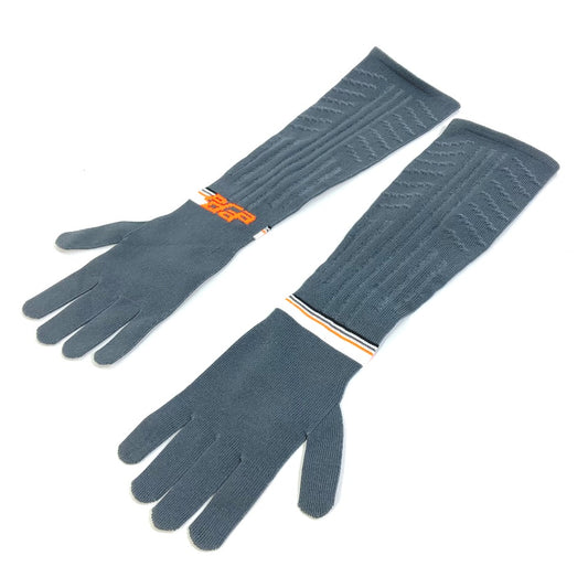 PRADA 27388 Logo Long Gloves, Polyester, Women's, Gray