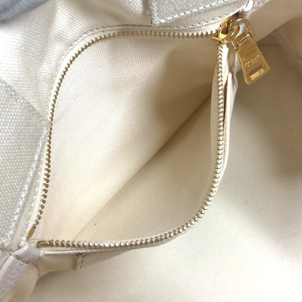 PRADA BN1877 カナパ ハンドバッグ カバン トートバッグ キャンバス レディース ホワイト系 - brandshop-reference