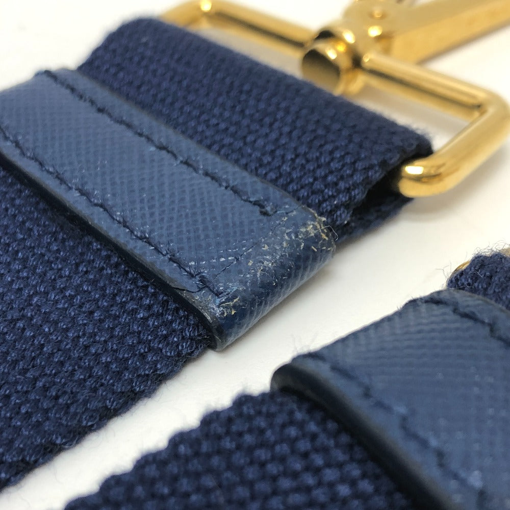 PRADA 1BG642 カナパ 三角ロゴ プレート カバン 2WAY ショルダーバッグ トートバッグ ハンドバッグ キャンバス レディース ブルー - brandshop-reference