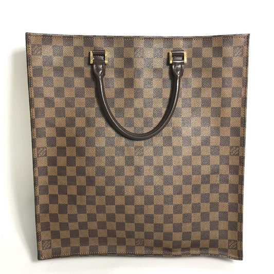 LOUIS VUITTON N51140 Damier Sac Plat Handbag, Vertical Tote Bag, Damier Canvas, Women's, Ebene, Brown