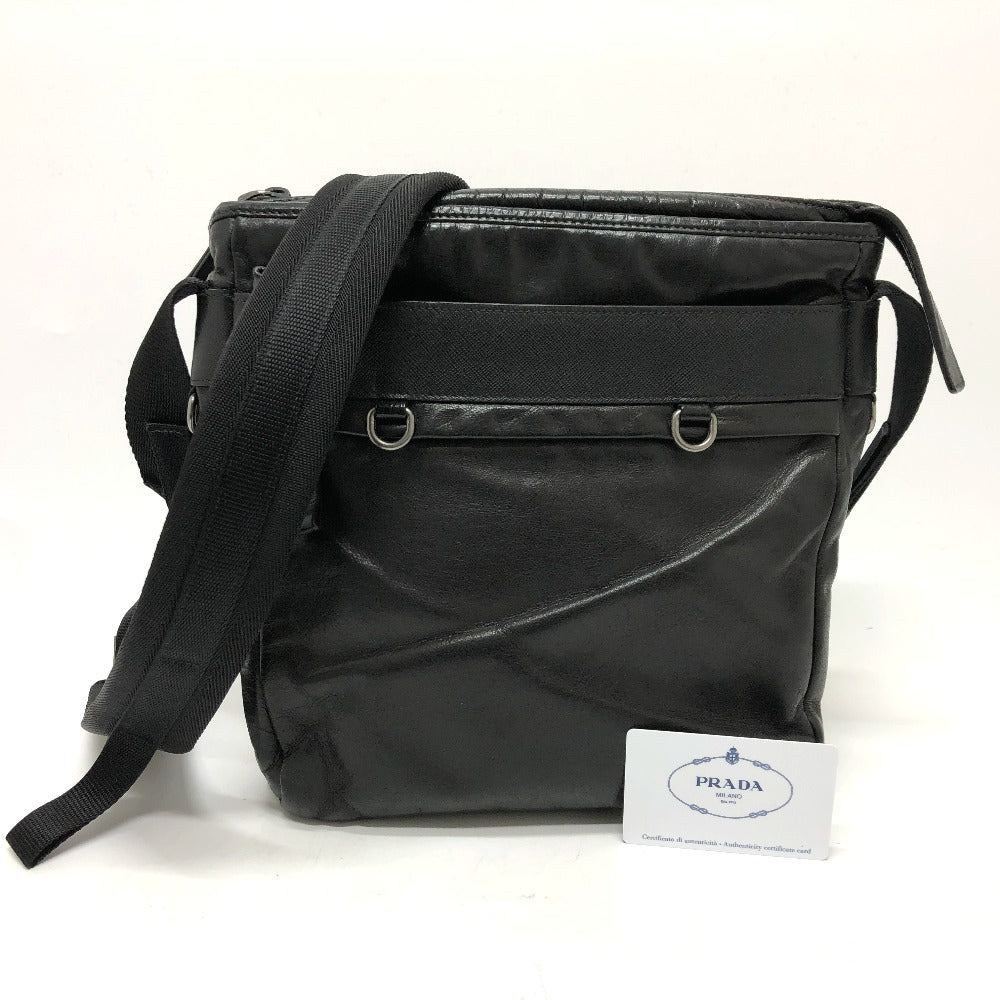 PRADA 2VH022 カバン メッセンジャーバッグ 肩掛けバッグ ショルダーバッグ レザー メンズ ブラック
