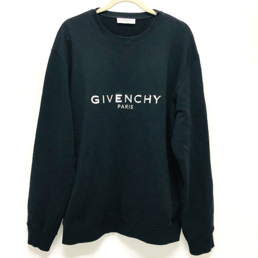 GIVENCHY ロゴ アパレル クルーネック スウェット トップス トレーナー コットン メンズ ブラック - brandshop-reference