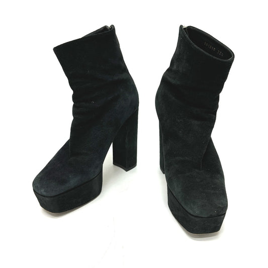 Sergio Rossi Women's Black Suede Chunky Heel Short Boots