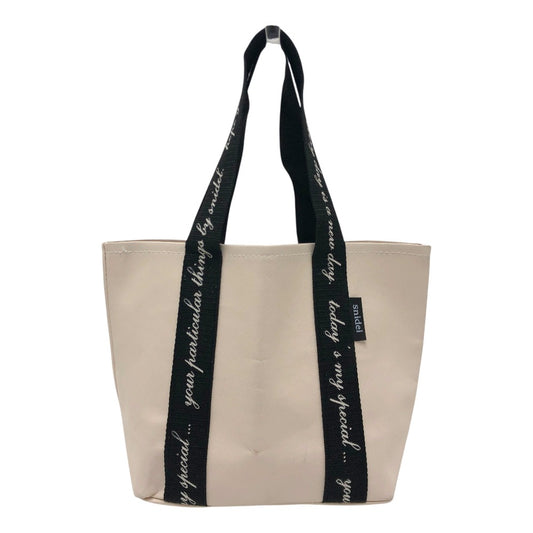 snidel logo, logo tape, bag, leather-look, mini tote, tote bag, canvas, women's, white