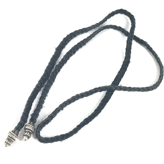 CHROME HEARTS ボロチップ 革紐 レザー紐 アクセサリー ネックレス レザー ユニセックス ブラック - brandshop-reference