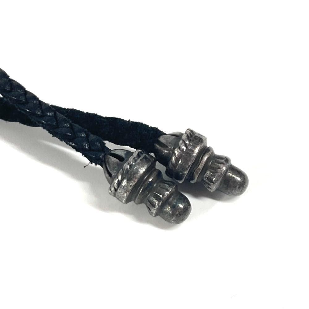 CHROME HEARTS 革紐 ブレイド チョーカー ネックレス レザー メンズ ブラック - brandshop-reference