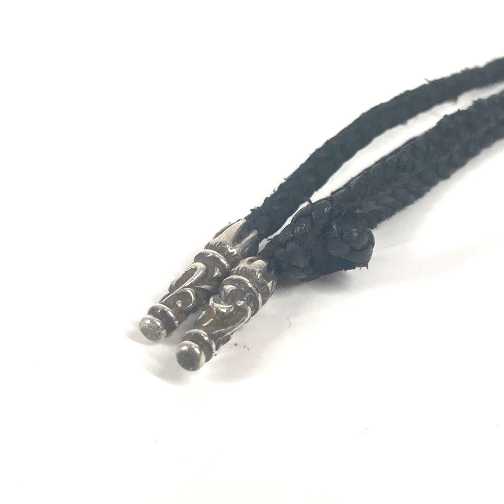 CHROME HEARTS Braided Leather Cord Necklace for Men, Black