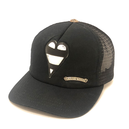 CHROME HEARTS MattyBoy マッティボーイ Heart Tracker Cap ハート トラッカー トラッカー 帽子 アパレル小物 キャップ キャンバス メンズ ブラック