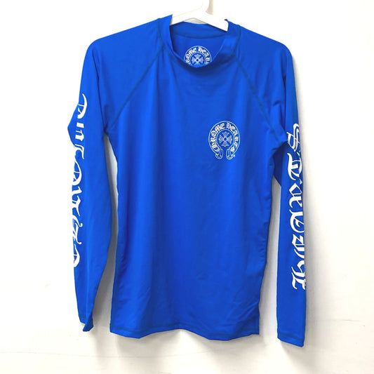 CHROME HEARTS ホースシュー CHプラス 水着 スイムウエア ロゴ ラッシュガード 長袖 トップス アパレル トップスその他 ポリエステル メンズ ブルー - brandshop-reference