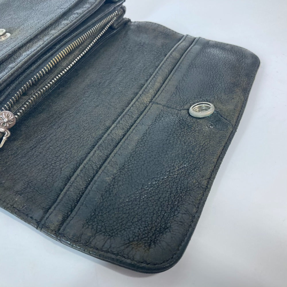 CHROME HEARTS heart Judy Long Wallet Flap Long Wallet Leather Black Used