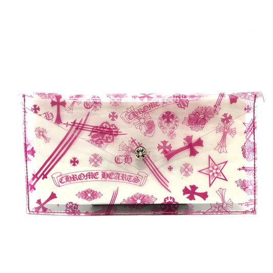 CHROME HEARTS Multi Cemetery Mini Clear Poach マルチセメタリー ミニクリアポーチ フラット ポーチ ビニール ユニセックス ピンク - brandshop-reference