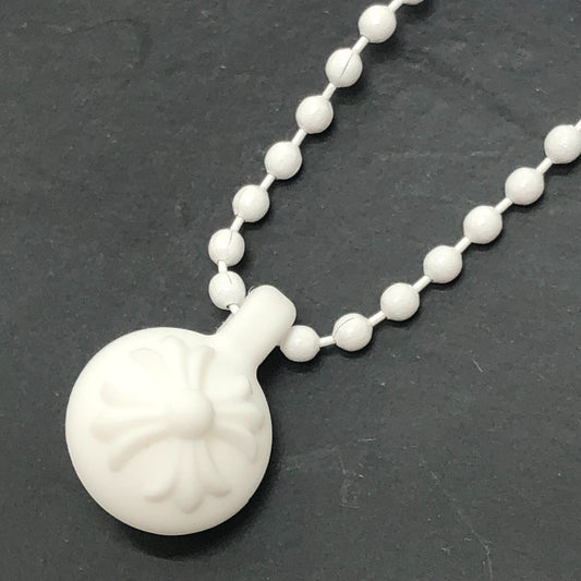 CHROME HEARTS Crossball logo Accessories: Chain Necklace Pendant, Silicone Necklace rubber White Used