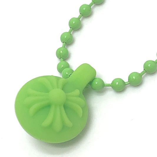 CHROME HEARTS Crossball logo Accessories: Chain Necklace Pendant, Silicone Necklace rubber Green Used