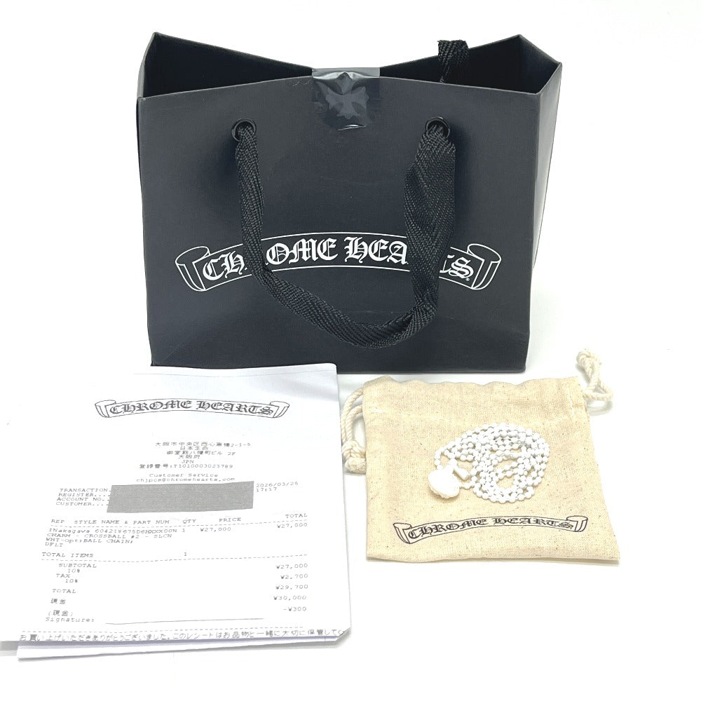 CHROME HEARTS Cross ball Accessories Necklace rubber White Used