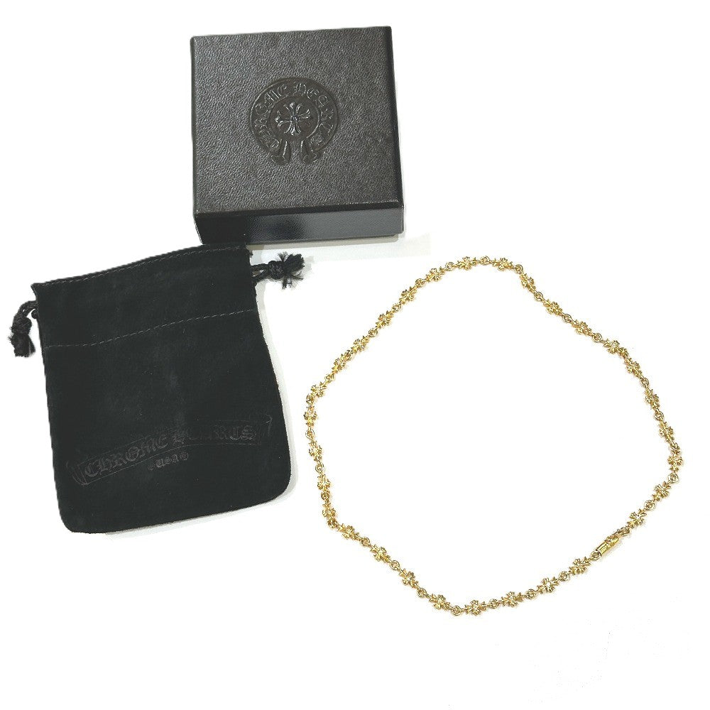 CHROME HEARTS K22 TINY E CROSS DOUBLE SIDE DIAMOND NECKLACE タイニーE クロス 両面ダイヤ 17.5インチ 45㎝ ネックレス K22 レディース ゴールド