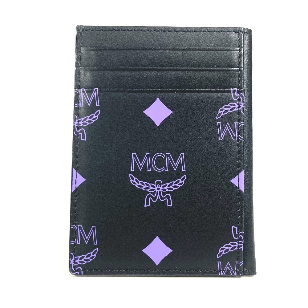 MCM Logo Business Card Holder Pass Case Bicolor Card Case Leather