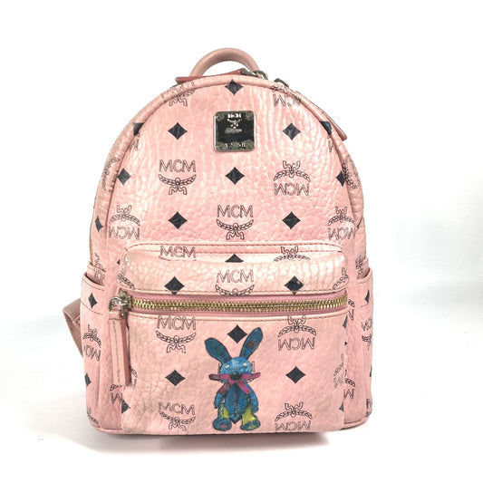 MCM ヴィセトス ロゴ バックパック カバン リュックサック レザー レディース ピンク - brandshop-reference