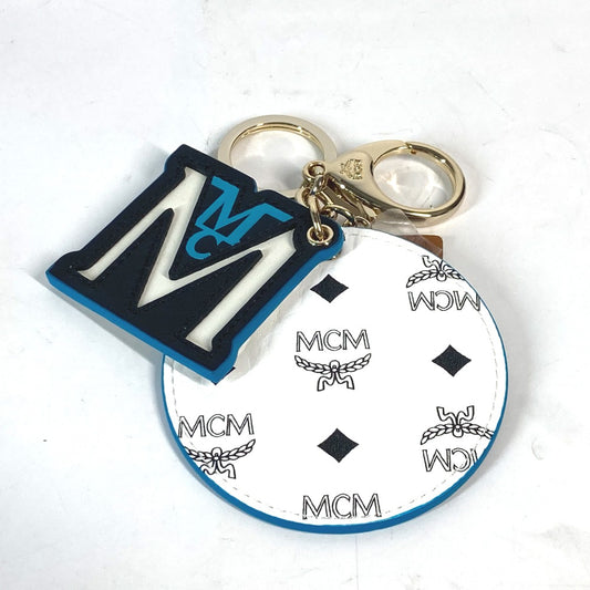 MCM ヴィセトス Mロゴ ラウンド バッグチャーム キーホルダー レザー ユニセックス - brandshop-reference