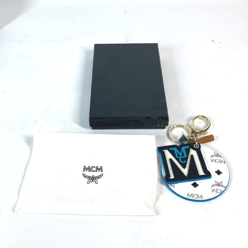MCM ヴィセトス Mロゴ ラウンド バッグチャーム キーホルダー レザー ユニセックス - brandshop-reference