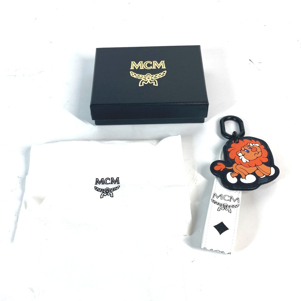 MCM ライオン ロゴ ヴィセトス バッグチャーム ストラップ キーホルダー レザー ユニセックス - brandshop-reference