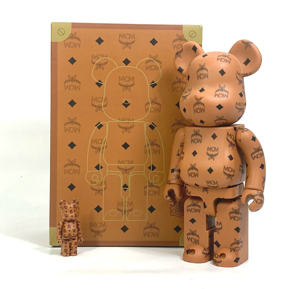 MCM Visetos Bearbrick BE@RBRICK 100% & 400% Set of 2 Figures, Dolls, Plush Toys, Plastic, Men's, Brown