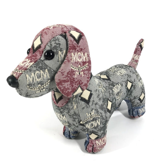 MCM スタッズ 首輪 ロゴ 犬 ドッグ 人形 インテリア スタッズ ぬいぐるみ キャンバス ユニセックス マルチカラー - brandshop-reference