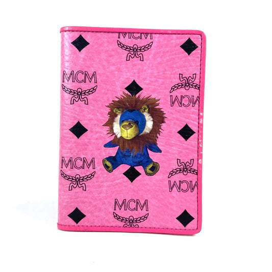 MCM ヴィセトス ライオン ロゴ パスポートカバー ステーショナリー パスポートケース レザー レディース ピンク - brandshop-reference