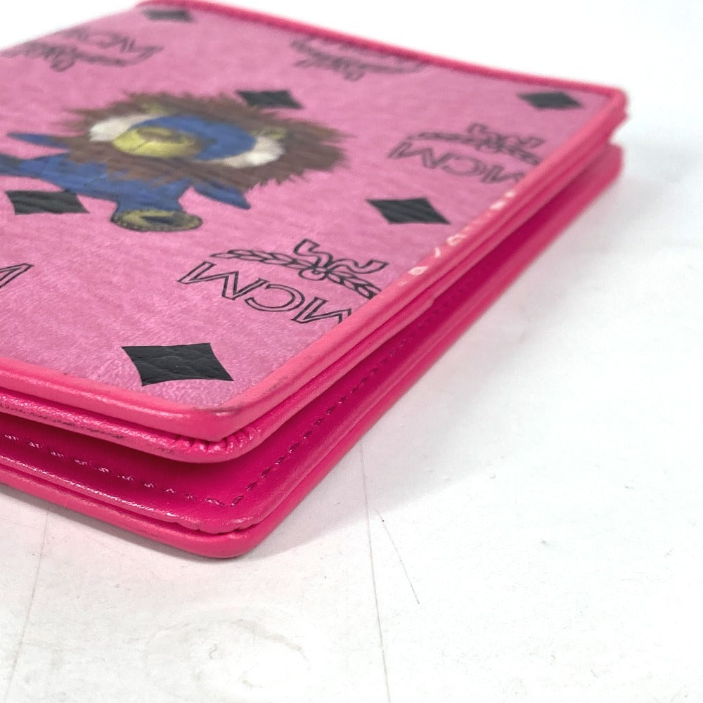 MCM ヴィセトス ライオン ロゴ パスポートカバー ステーショナリー パスポートケース レザー レディース ピンク - brandshop-reference