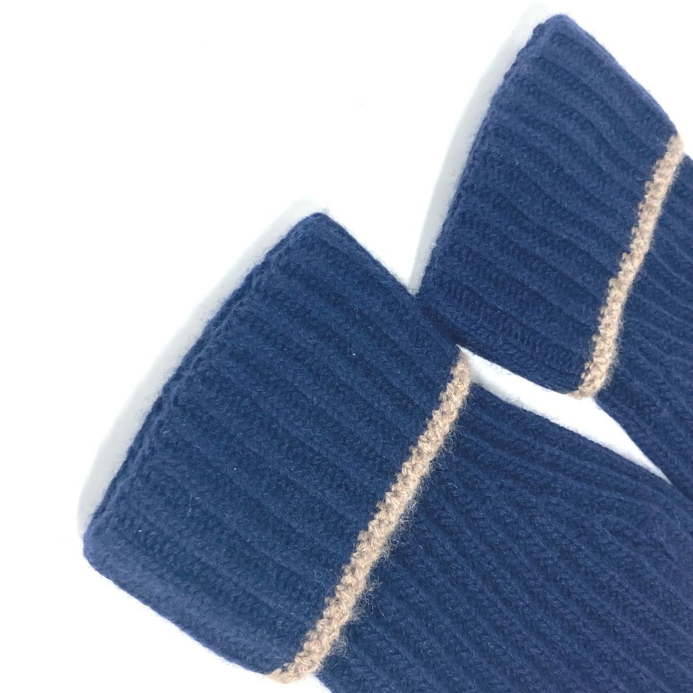 LOUIS VUITTON logo patch cashmere gloves for men, navy