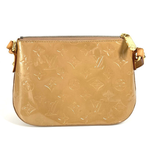 LOUIS VUITTON M91508 モノグラムヴェルニ ミンナストリート カバン 斜め掛け ポシェット ショルダーバッグ モノグラムヴェルニ レディース ノワゼット ベージュ