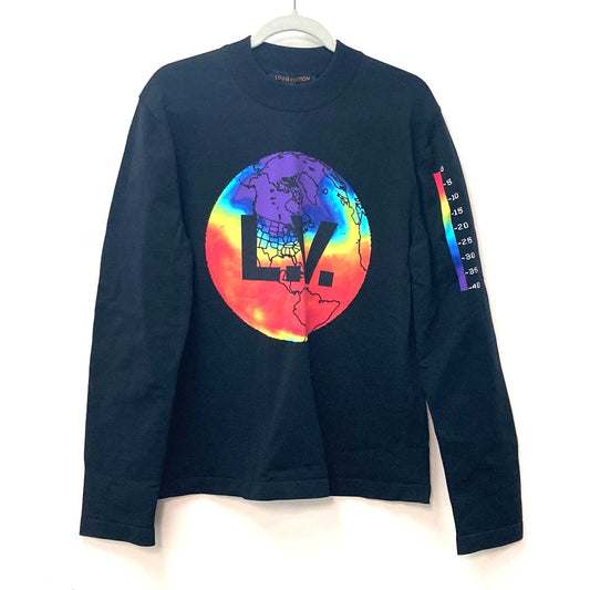 LOUIS VUITTON ヴァージルアブロー トップス 長袖 トレーナー プリンテッドインタルシアグローブモックネック トレーナー ポリアミド メンズ ブラック - brandshop-reference