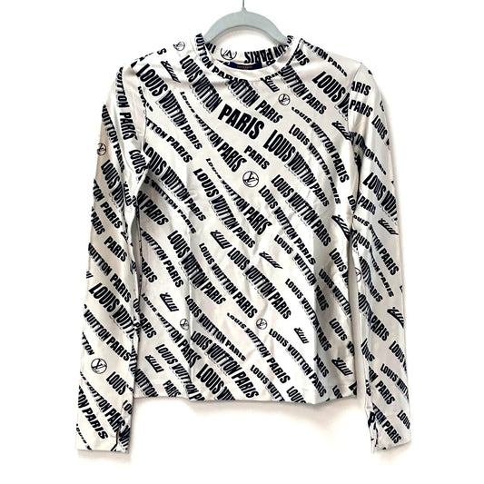 LOUIS VUITTON FLTS86 21SS シグネチャー ロゴ ロングスリーブ トップス アパレル 総柄/クルーネック 長袖シャツ レーヨン レディース ホワイトベージュ