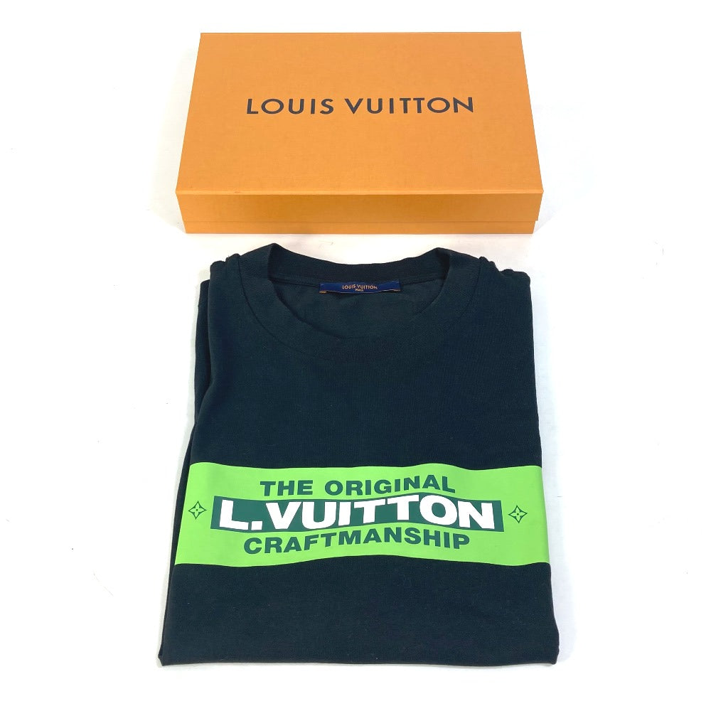LOUIS VUITTON プリーテッド アパレル トップス RM221 半袖Tシャツ コットン メンズ ブラック