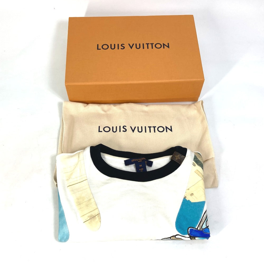 LOUIS VUITTON ロゴ アパレル トップス 丸首 半袖Tシャツ コットン レディース ホワイト