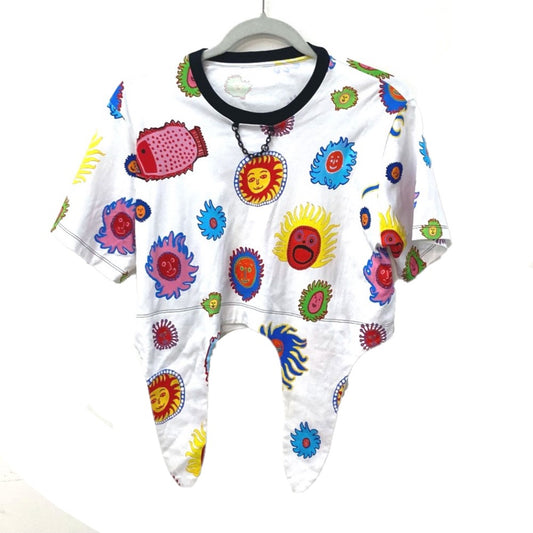 LOUIS VUITTON LV×YK 草間彌生 フェイスプリントセルフタイTシャツ アパレル トップス 半袖 RW232J 半袖Tシャツ コットン レディース マルチカラー