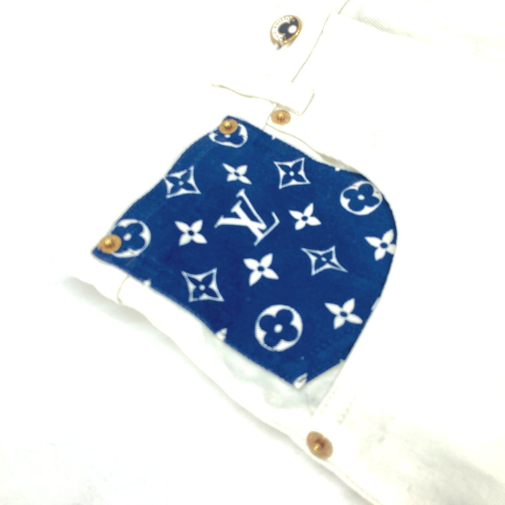 LOUIS VUITTON モノグラムポケット アパレル ミニスカート ボトムス スカート コットン レディース ホワイト