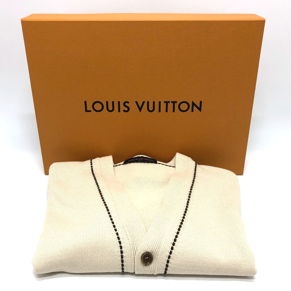 LOUIS VUITTON 1AFPXX シグネチャーライト LVロゴ アパレル ニット トップス 羽織り ステッチ 24SS カーディガン コットン メンズ ベージュ - brandshop-reference